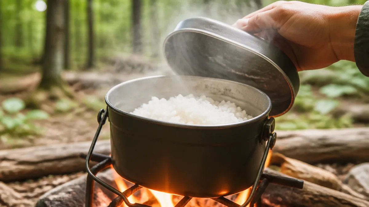 飯盒でご飯を炊く基本手順｜水加減から蒸らしまでの解説画像