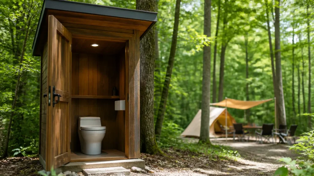 キャンプ場のトイレ事情を徹底解説｜4タイプの見分け方と夜・携帯トイレの備え方のアイキャッチ画像