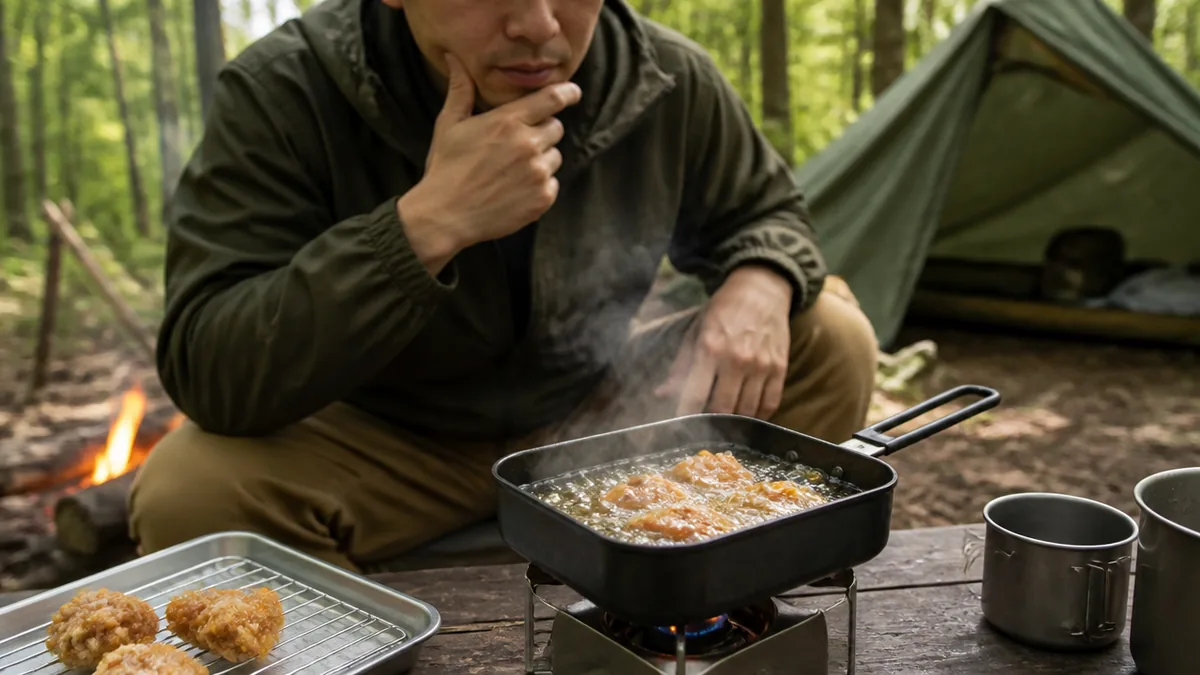 キャンプの揚げ物が「難しそう」と感じる3つの理由の解説画像