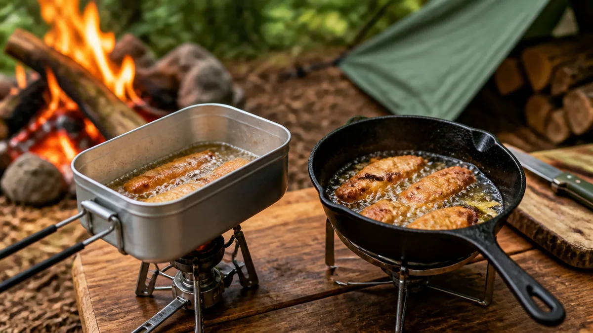 揚げ物に使える調理器具はどれ?メスティンとスキレットを比較の解説画像