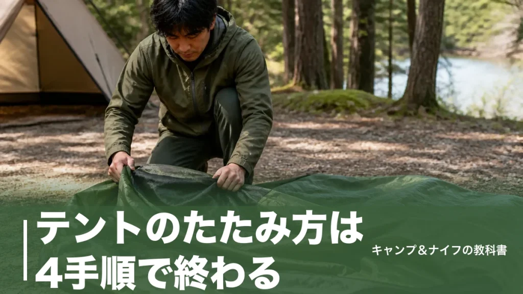テントのたたみ方は4手順で終わる｜収納袋に入らない原因と乾燥・保管まで解説のアイキャッチ画像