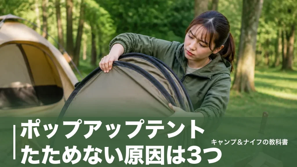 ポップアップテントたためない原因は3つ｜輪を2つ重ねる正しい手順を徹底解説のアイキャッチ画像