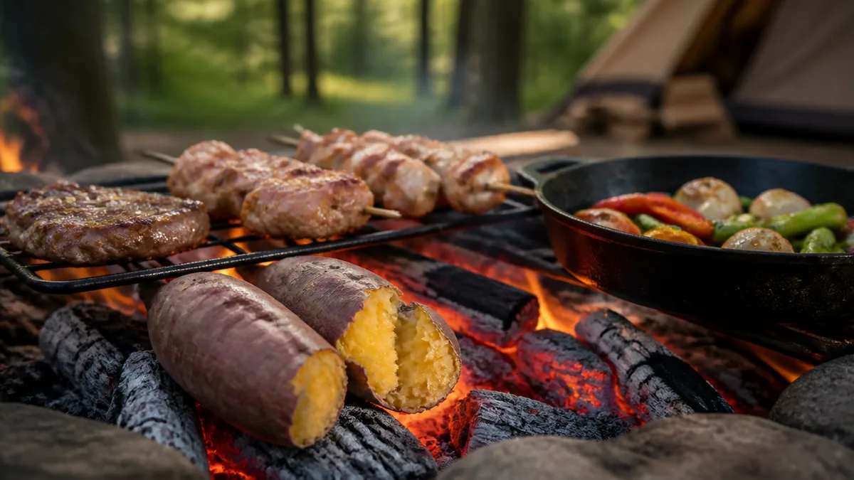 焚き火で焼くと美味しいものは熾火で決まる｜食材別の焼き方と時間の目安のアイキャッチ画像